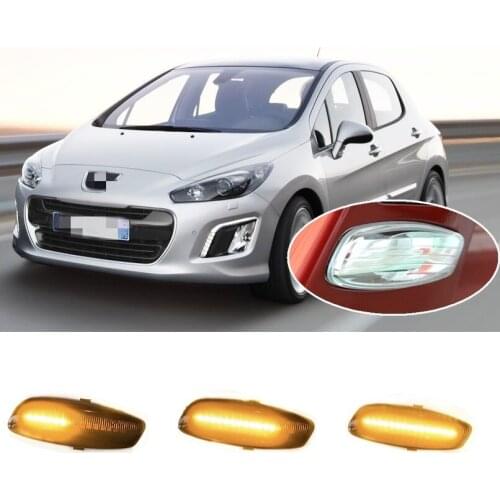 Fit for Peugeot 3008 5008 0U 0E RCZ 2009-2017 Smoked Black Dynamic Blinker Indicator Mirror Turn Light Signal