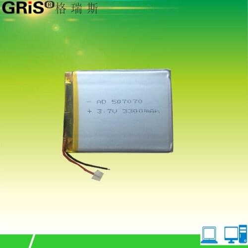 507070 polymer lithium battery 3.7v3300MAH for flat panel, mobile power, walkie talkie batteries Rechargeable Li-ion Cell