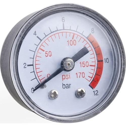 Air Compressor Pneumatic Hydraulic Fluid Pressure Gauge 0-12Bar / 0-170PSI