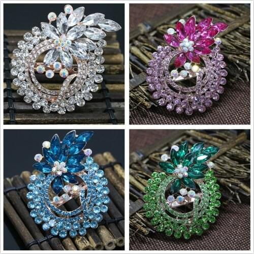 Lovely fruit rose gold-color beauty crystal brooches multicolor austrian unique rhinestone pins cute jewelry O