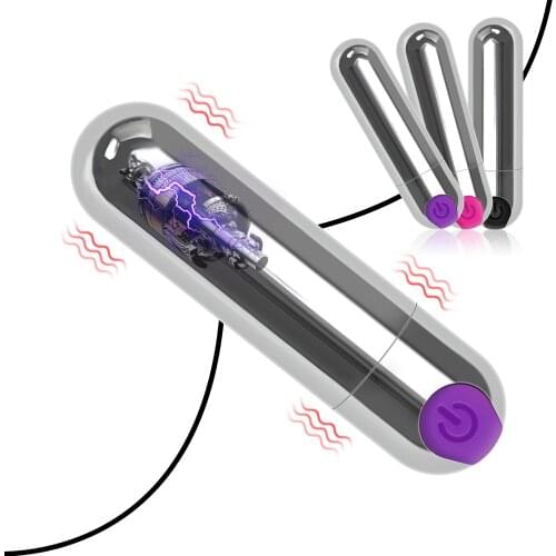 IKOKY Mini Bullet Vibrator 10 Speed USB Rechargeable Strong Vibration Vibrator Waterproof G-spot Massager Sex Toys For Women