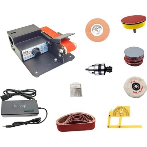 AC 100-240V Multifunctional Abrasive Belt Sander 0-10000RPM Speed Adjustable Fixed Angle Polishing Machine Knife Sharpener