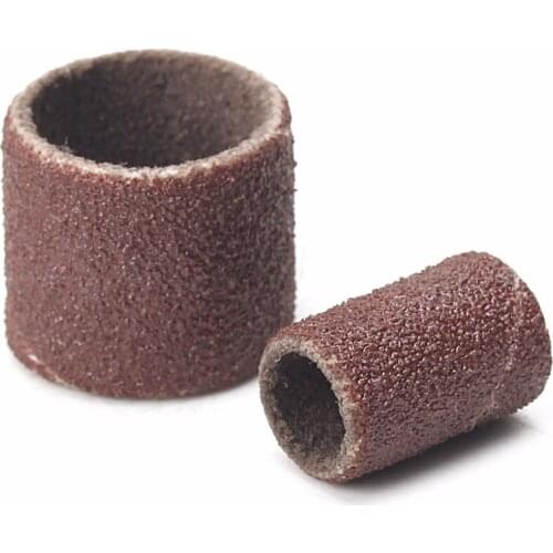 Fashion 100 Pcs 1/2" and 1/4" Sanding Band Sleeves Drum Kit Sandpaper Rubber 2 Mandrels