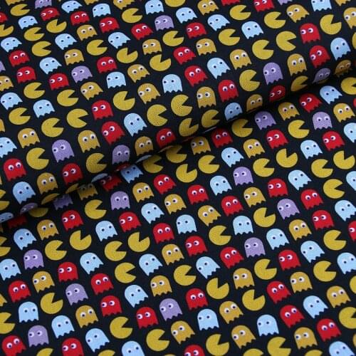 Cartoon Pac Game Design Cotton Fabric for Kid Clothe Home Textile Sewing Quilting Handmade Patchwork DIY Needlework Material