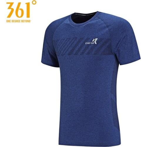 361 Degrees Men Sports Running Short Sleeve T-Shirt O-Neck Printing Fashion Comfortable Tops W552012110-2I