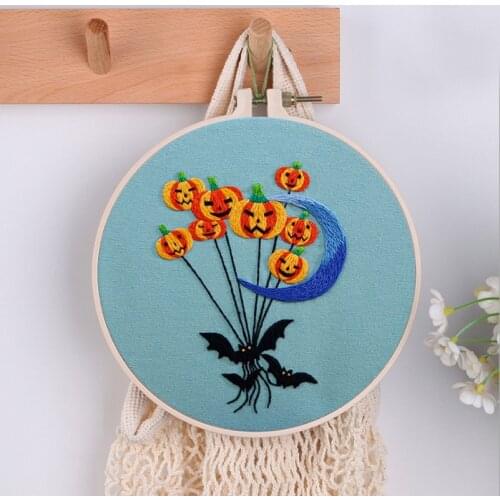 Halloween Embroidery Kit Halloween Embroidery Set Embroidery Hoop Threads Contains Materials and Tool English Manual