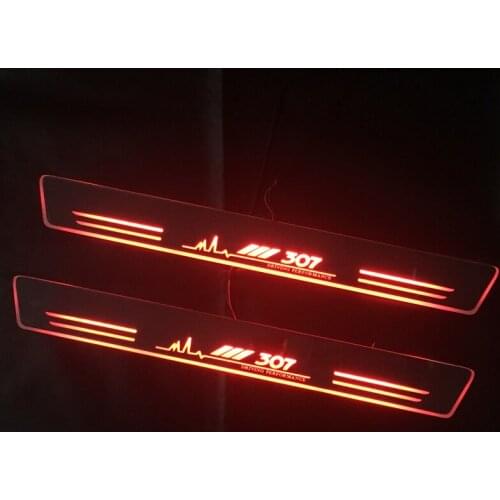 Welcome Pedal Lights For Peugeot 307 2004 - 2011 2012 2013 Pedal car Door Sill Pathway Lamps led thresholds scuff plates AUTO