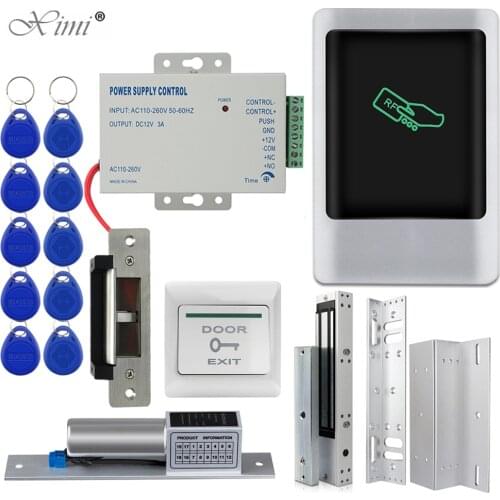 Outdoor Metal Access Control System IP68 Waterproof RFID Key chain + 180KG Electric Magnetic Strike Lock 12.5KHZ