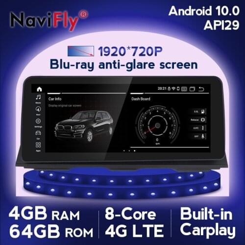 NaviFly 10.25" 12.3" Carplay Android 10.0 Car GPS Navigation DVD Player for BMW 5 Series F10/F11/520 (2011-2016) CIC/NBT System