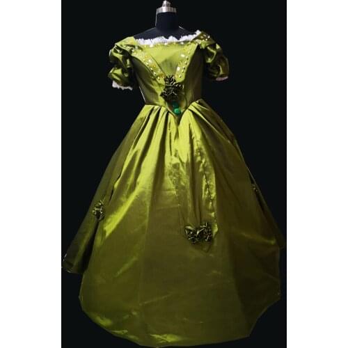 2020 New Green victorian Halloween Cosplay dress Colonial Georgian Renaissance Gothic Historical dress D-581