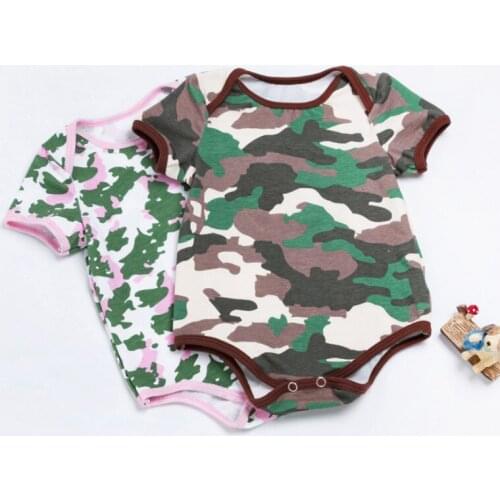 New Baby Girl Clothes Infant Cotton jumper Camouflage Print Cute Kids short sleeve Rompers jumpsuit girls boutique outfit