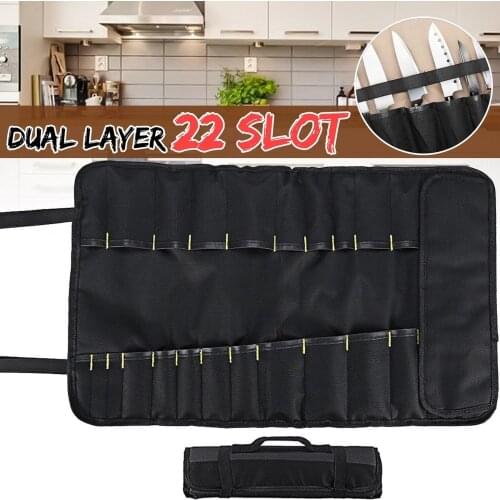 Chef Knife Profesional Bag Roll Portable Cooking Tool Storage Case Kitchen Knives Pocket Durable 3 Colors Oxford Carry Supplies
