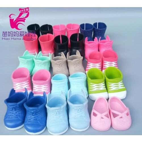 40cm Newborn Baby Doll Shoes Black Green Blue Pink Shoes For 18 "Girl Doll Shoes Sneaker Doll Accessories