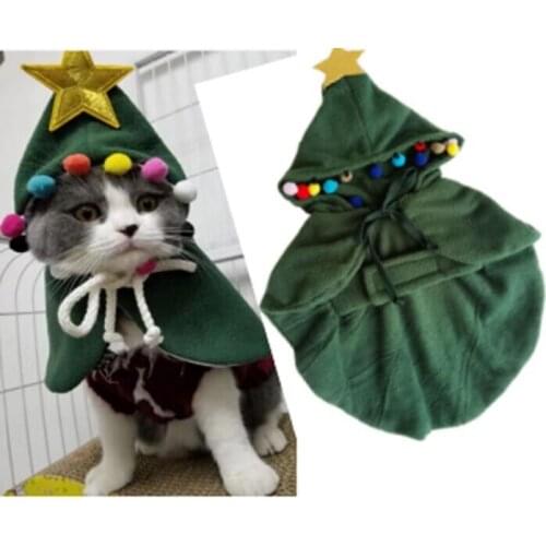 Christmas tree style Dog Clothes Pet Dog Cloak trench coat jacket dog autumn winter jacket warm fleece+cotton pet clothingXS-XL
