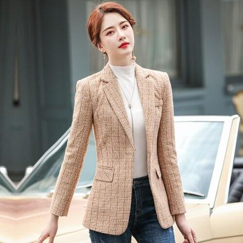 Autumn Winter High Quality Fabric Formal Blazers Jackets Coat Women Professional Office Work Wear Outwear Tops Blaser Plus Size
