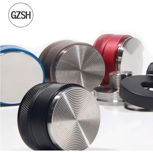 Adjustable 58mm Espresso Machine Coffee Tamper, Used In Barista Flat Stainless Steel Base Coffee Bean Press