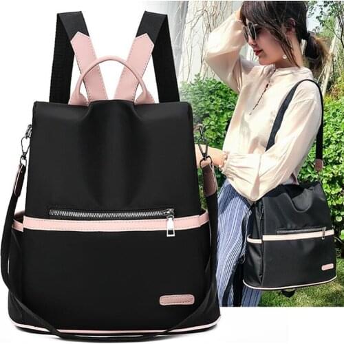 2021 BACKPACK Casual Oxford Backpack Women Black Waterproof Nylon School Bags for Teenage Girls High Quality Fashion Travel Tote