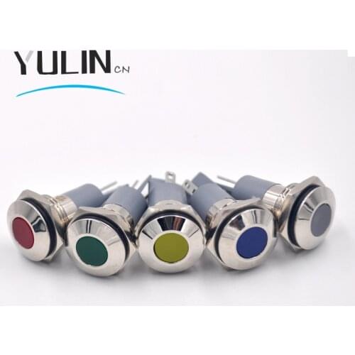 14mm Waterproof IP67 LED Metal Indicator Pilot Light Signal Lamp Machine Boat Car Working PC Power