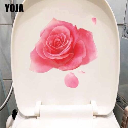 YOJA 22.1*22.4CM Valentines Day Watercolor Rose Bedroom Decor Home Wall Decal Creative Toilet Sticker T1-0871