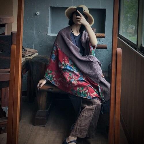 Women Printed Cotton Linen Patchwork Scarves Female Spliced Scarf Ladies Vintage Scarves 2020 Spring Autumn