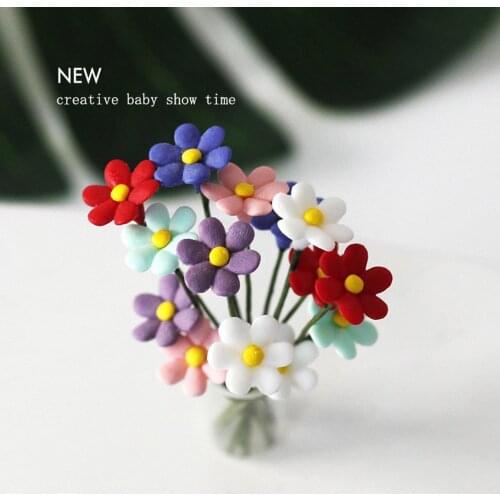 1/12 Dollhouse Home Scene Mini Simulation Persian Marguerite Decor Toy DIY Props Kids Educational Toys for Children Gifts