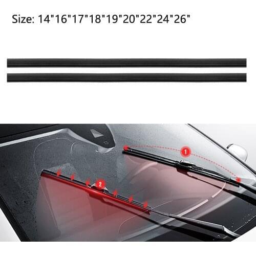 1 Pair Car Bus Rubber Bracketless Frameless Windshield Wiper Universal Wash Blade Refill Replacement
