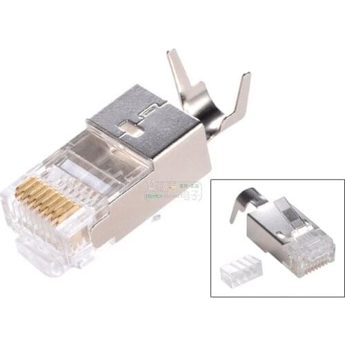 1Pcs Taiwan SREXACT network crystal plug with shielding cat6a category super category six gigabit rj45 five