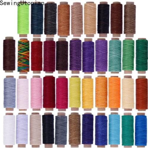 6PCS 150D 50M Waxed Thread Colorful Leather Sewing Thread Hand Stitching Thread for Hand Sewing Leather and Bookbinding Tools