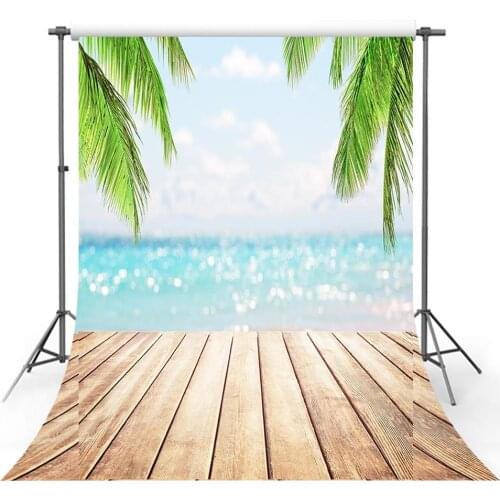 Avezano Backdrop Summer Sea Beach Party Coconut Tree Board Plank Photography Backgrounds Photo Studio Photophone Photozone Decor