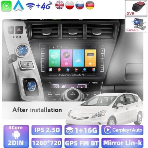 Carplay Autoradio 2din Android 8.1 For Toyota V Plus Prius Alpha RHD 2012-2015 Car Radio Multimedia Video Player GPS Navigation