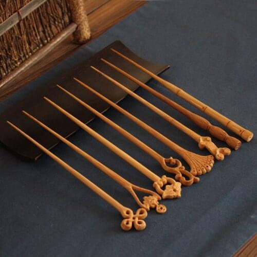 Bamboo Carving Tea Cutters Kongfu Tea Accessories Tong Pot Tea Needle Eco Friendly Tea Tools Plucking Handmade 17CM