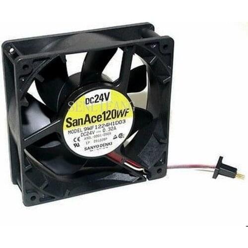 Free shipping 9WF1224H1D05 DC 24V 0.32A 120x120x38mm 3-Wire Server Square Fan