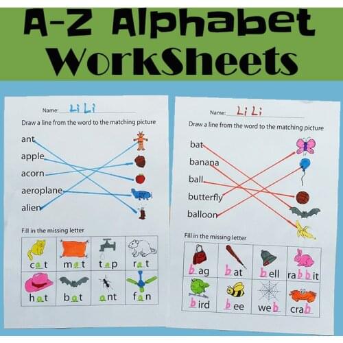 26 alphabets A-Z Exercises Homework Paper in English Phonics Learning Reading Book For Kids Workbook