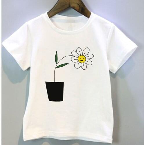 Kids Bear Plant Printing T Shirt Short Sleeve Summer Boy Tshirts Children White Clothes Cozy Fashion Kawii ,Drop Ship
