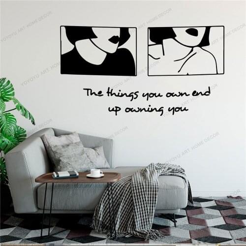 Quote Line Draw Art Wall Sticker For Home Decor Living Room Fashion Wall Decals Valentines Removable Murals Wallpoof CX1424
