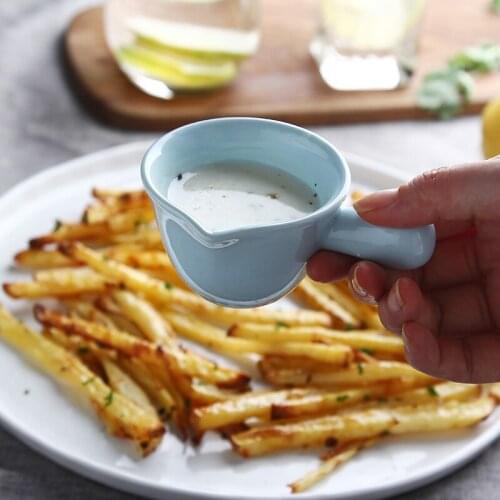 Ceramic sauce dish milk can creative handle dish breakfast jam dish milk can seasoning dish with handle