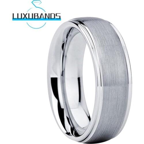 8MM Tungsten Carbide Rings For Men Wemen Stepped Egdes Engagement Wedding Bands Brushed Finished Comfort Fit