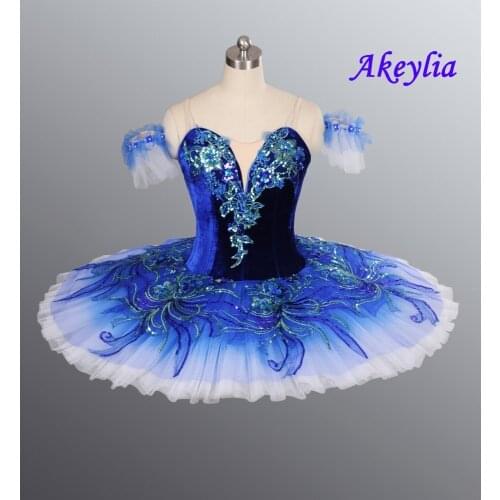 Royal blue Bird YAGP Professional Ballet Competiton Tutu Skirt Women Pink Classical Pancake Tutu Costume Dress