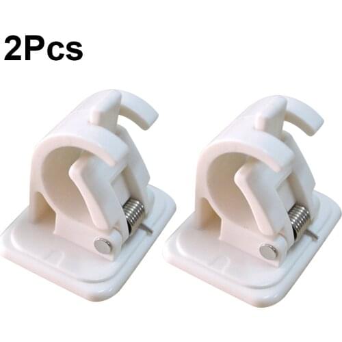 2/6Pcs Self Adhesive Curtain Hanging Rod Brackets Organized Pole Holder Bathroom Room Towel Bar Hook Support Rail Clamps Fixed C