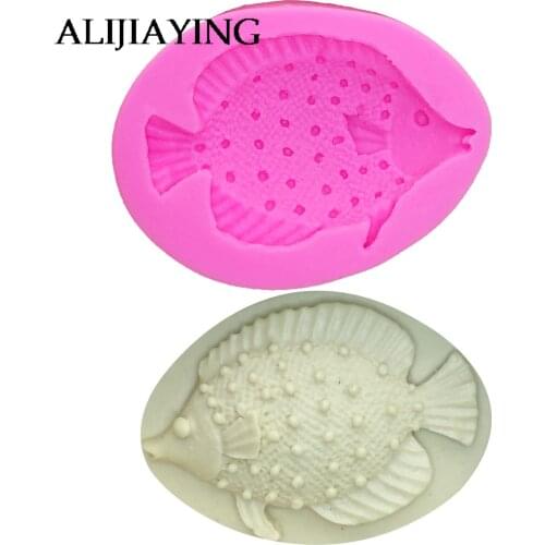 M0521 DIY Silicone Fondant Cake molds 3D Fish Moulds Soap Mold Chocolate Mould For The Baking Tools Cake