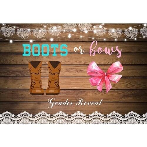 Mocsicka gender reveal backdrop for photography boots photo background newborn baby shower theme party decoration banner 429