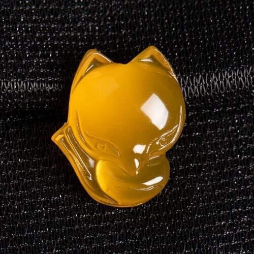 Natural Green Chalcedony Jade Agate Small Fox Pendant Necklace Fashion Charm Jewelry Carved Women Men Amulet Gifts Free Rope