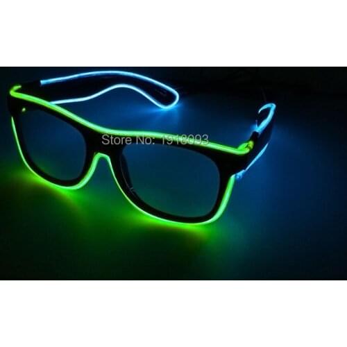 New design double color EL Wire Glasses Novelty Lighting led party glass LED neon rope tube For Wedding Party decoration