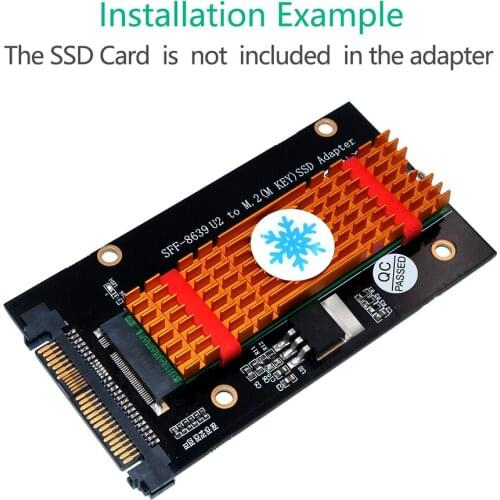 Upgrade Version M.2 NGFF key M SSD to SFF-8639 U.2 Adapter With Heatsink