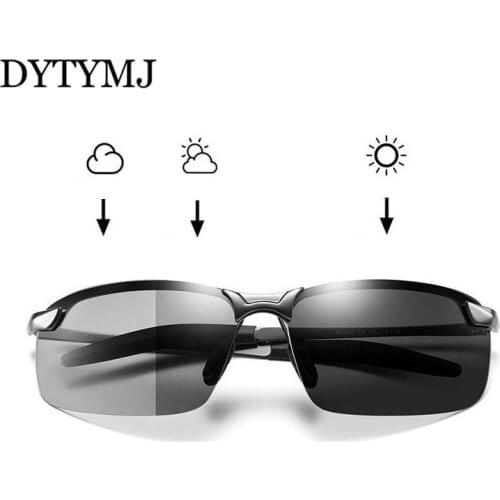 DYTYMJ Polarized Sunglasses Men Photochromic Glasses Men Change Color Sun Glasses Day Night Vision Drivers Eyewear Gafas Hombre
