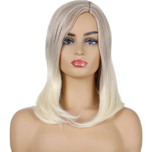 Ombre Blonde Wig 613 Wig for White/Black Women Hair Wigs Heat Resistant Synthetic Wig Natural Fake Hair Romance Style