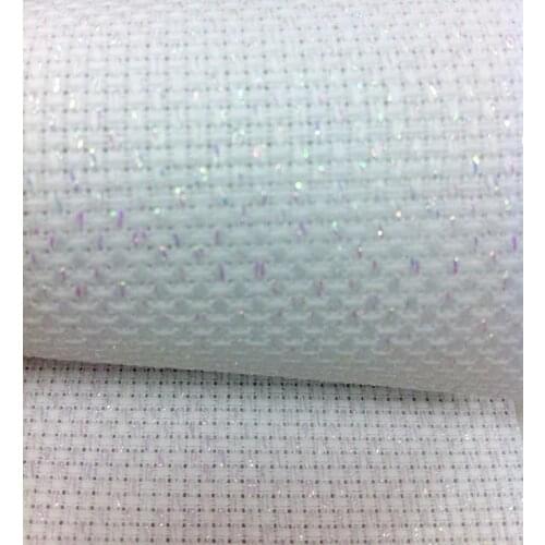 Oneroom Top Quality Shining White 11CT 11ST 14ST 14CT cross stitch canvas fabric white sparkle shiny, any size 7