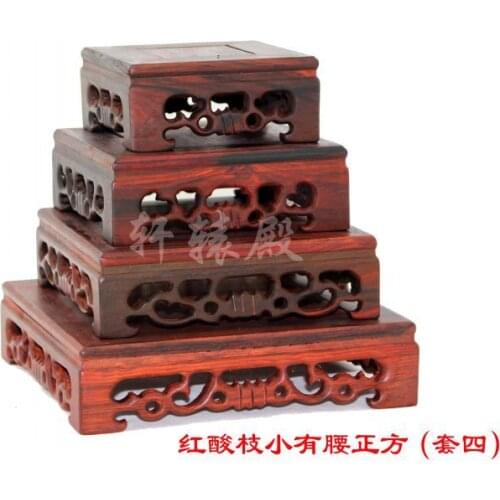 Wholesale Rosewood wood square teapot tea odd jade ornaments crafts stamp Yuxi base