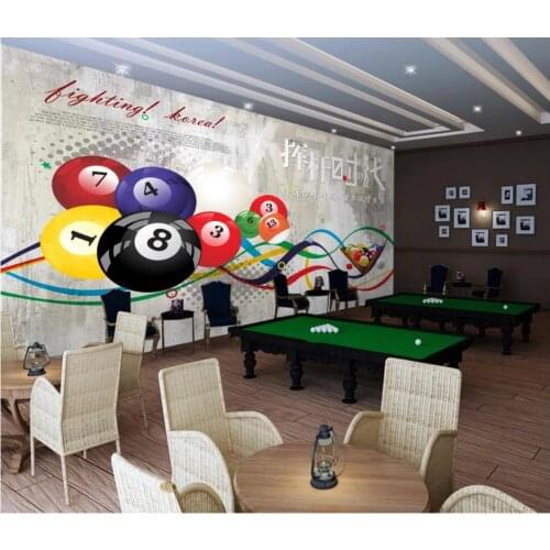 Custom photo wallpaper for walls 3 d mural wallpapers 3D swing era billiard hall billiard room cement wall background wall paper