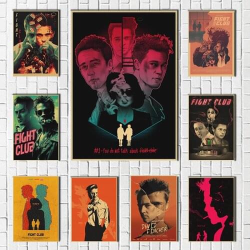 Fight Club Classic Movie Poster Art Retro Print Poster Vintage Poster Wall Stickers For Living Room Home Decoration